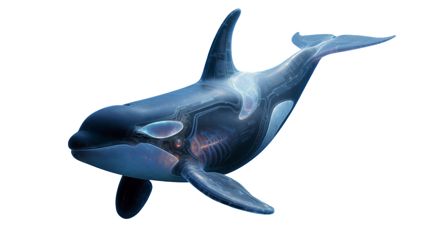 Cybernetic orca illustrating the DeepSeas mission