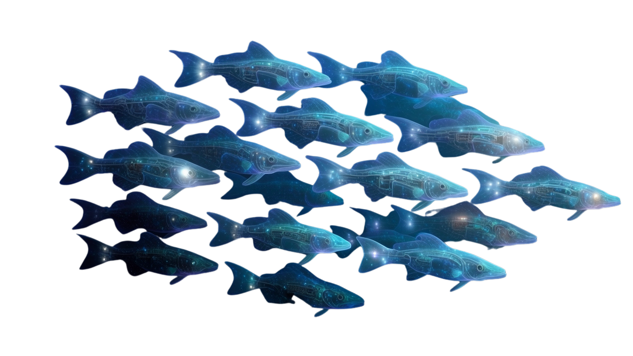 School of cybernetic fish